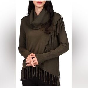 Michael Kors Cowl-Neck Fringe Sweater Womens Size 3X. BNWT.